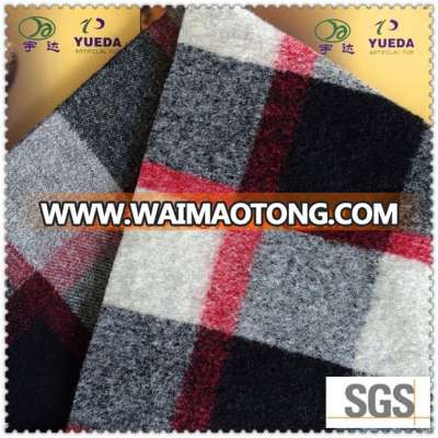 Plaid check jacquard knit boiled Wool Fabric, Woolen Cloth Fabric, Wool Cloth Fabric